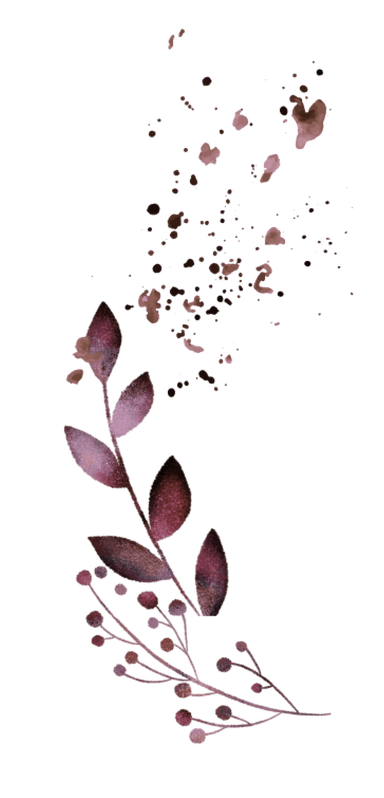 Left decorative leaf
